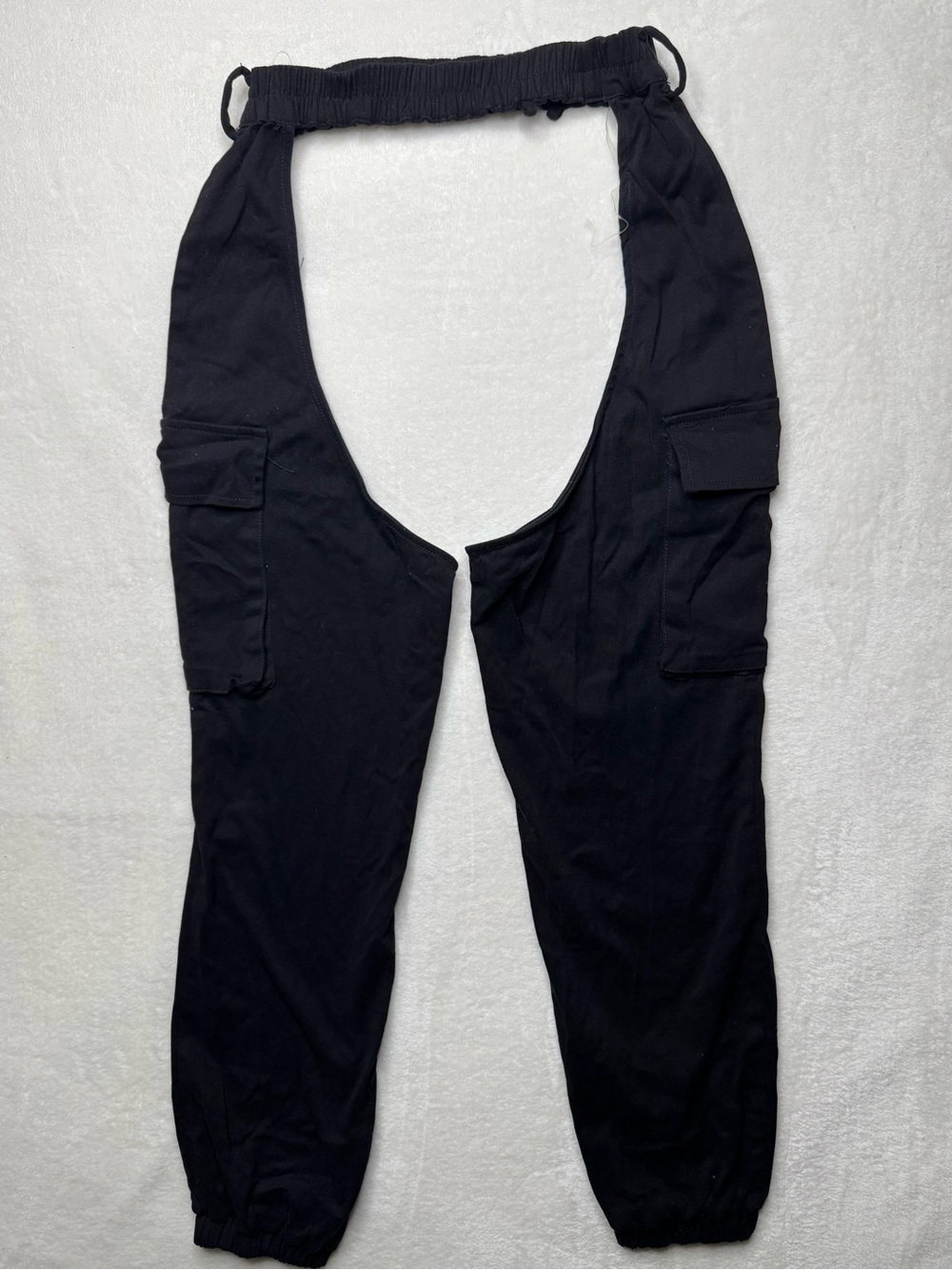 Hot & Delicious Black Cutout Cargo Track Jumpsuit Pants Rave Chaps Festival M